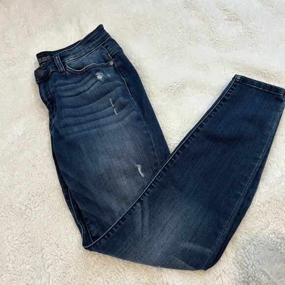 Judy Blue Skinny Fit Jeans Womens Size 9/29 Dark Wash Stretch Denim‎ Distressed - Picture 1 of 7